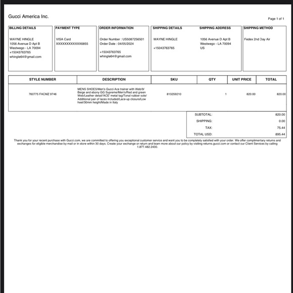 Men’s ‘Ace’ Gucci Shoes size 9 [Real with Receipts !] - Picture 10 of 12